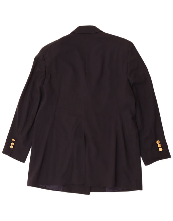 Jobis Womens Longline Double Breasted Blazer Jacket UK 14 Medium Navy Blue