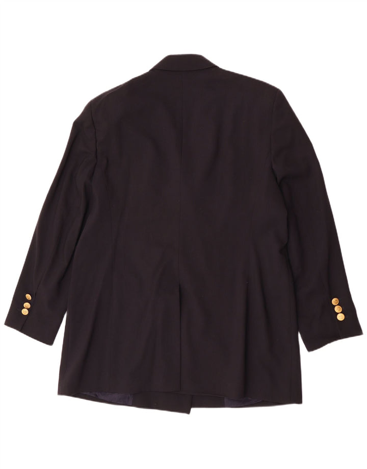 Jobis Womens Longline Double Breasted Blazer Jacket UK 14 Medium Navy Blue