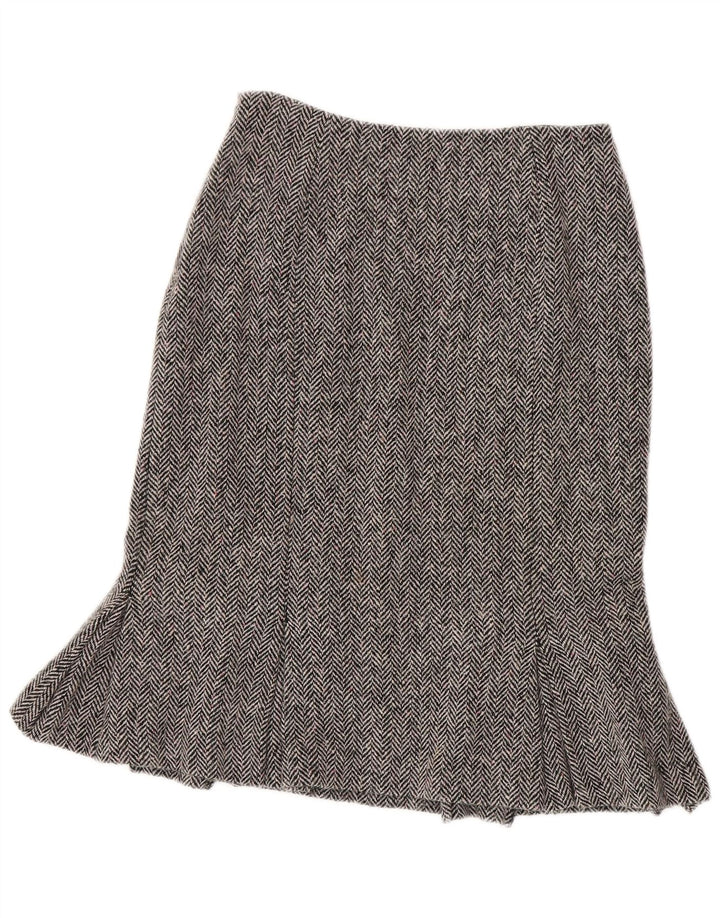 Hobbs Womens Peplum Skirt UK 10 Small W26  Grey Herringbone Wool
