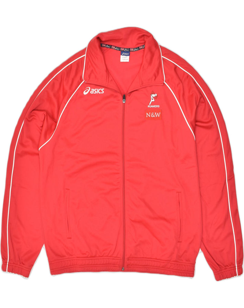 ASICS Mens Tracksuit Top Jacket 2XL Red Polyester | Vintage Asics | Thrift | Second-Hand Asics | Used Clothing | Messina Hembry 