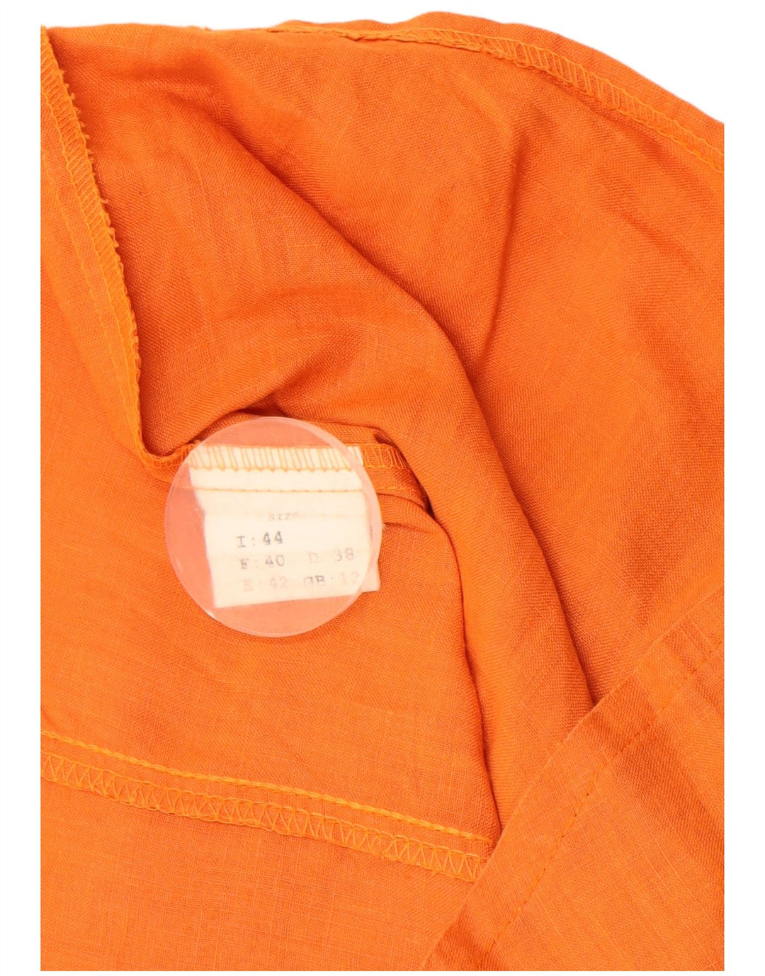 VINTAGE Womens Short Sleeve Shirt UK 12 Medium Orange Linen