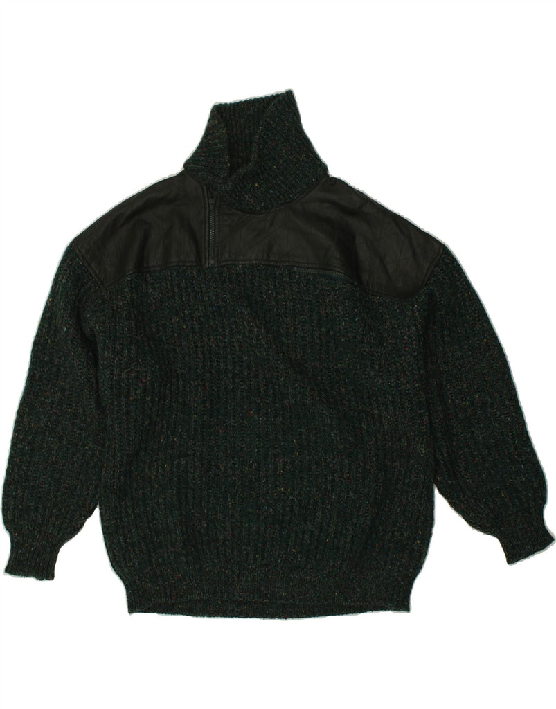 VINTAGE Mens Shawl Neck Jumper Sweater XL Green Flecked Vintage Vintage and Second-Hand Vintage from Messina Hembry 