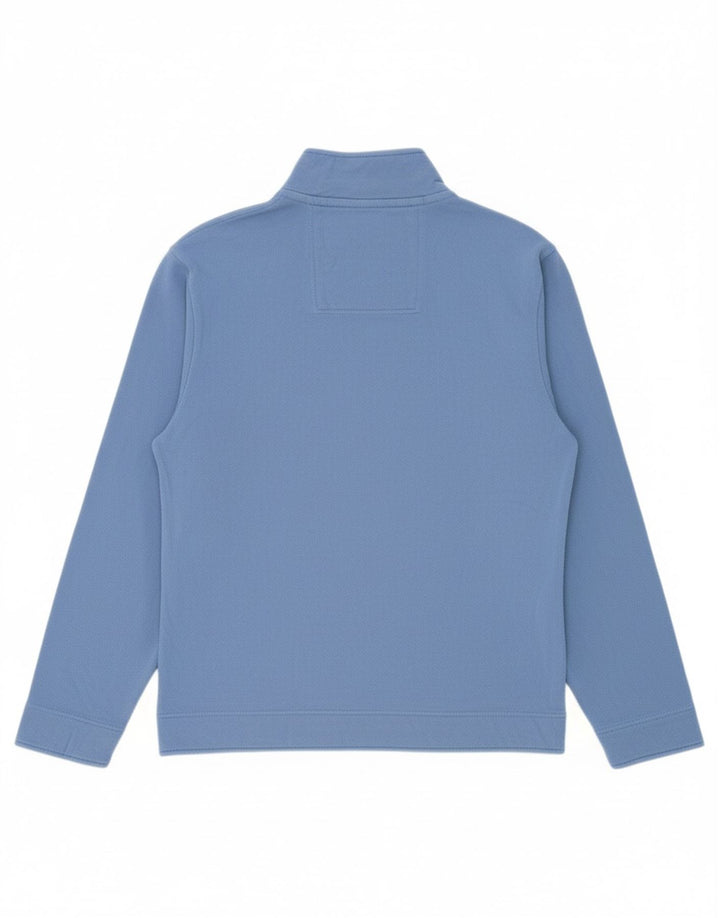 CREW CLOTHING Mens Zip Neck Sweatshirt Jumper Large Blue Cotton