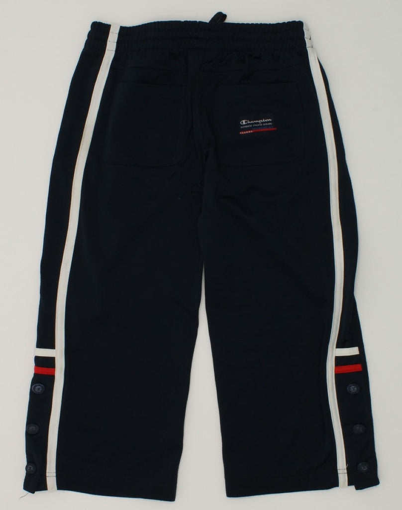 CHAMPION Boys Graphic Tracksuit Trousers 5-6 Years XS Navy Blue Polyester | Vintage Champion | Thrift | Second-Hand Champion | Used Clothing | Messina Hembry 