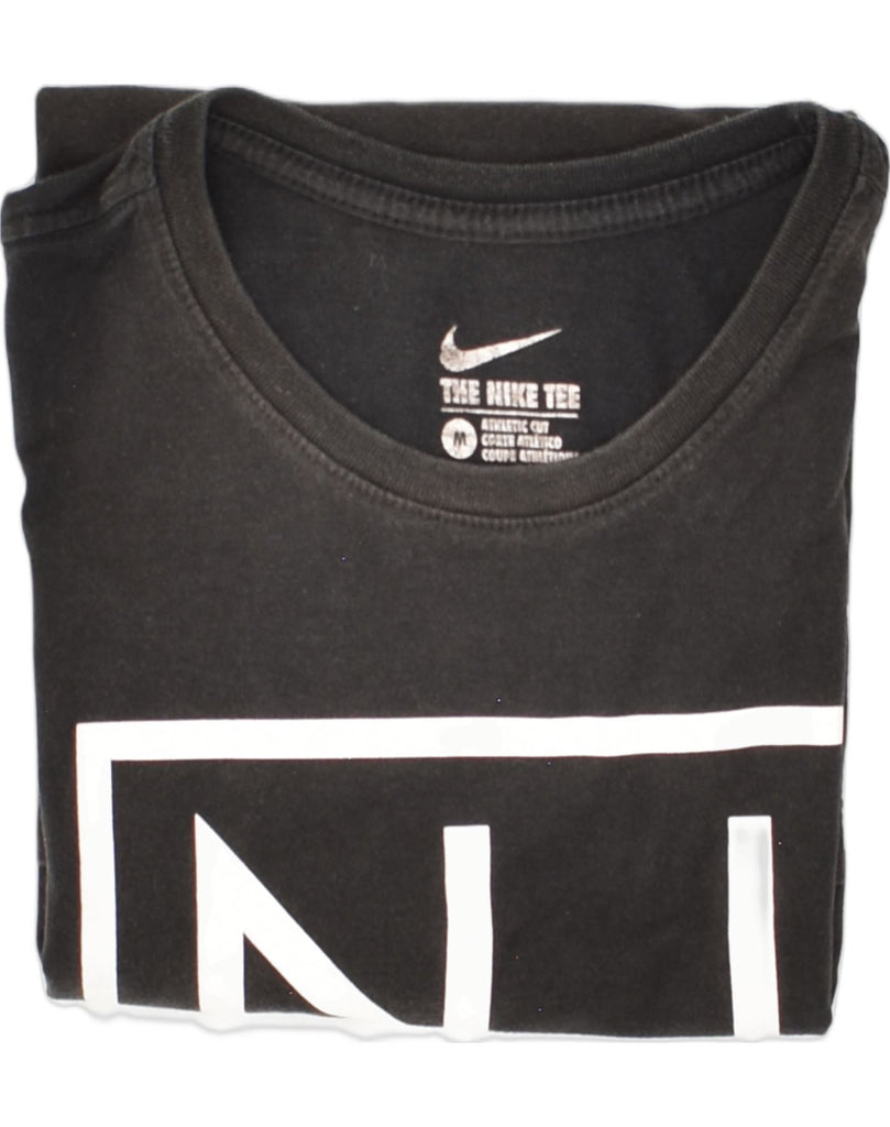 NIKE Mens Athletic Cut Graphic T-Shirt Top Medium Black Cotton | Vintage Nike | Thrift | Second-Hand Nike | Used Clothing | Messina Hembry 