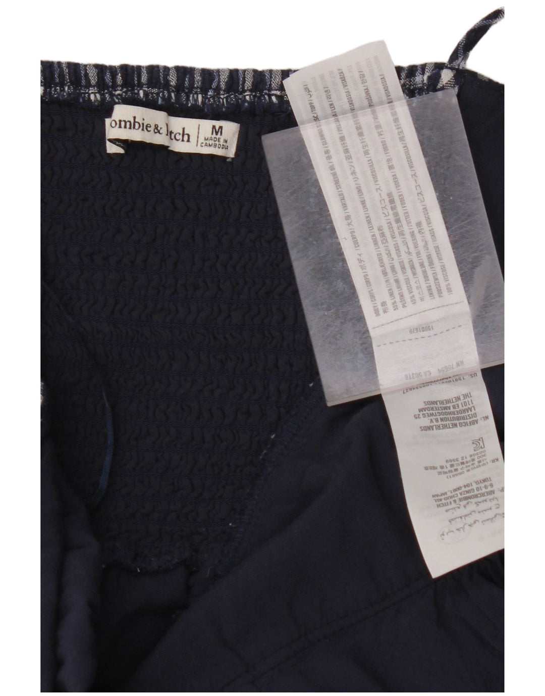 ABERCROMBIE & FITCH Womens Playsuit UK 12 Medium Navy Blue Check