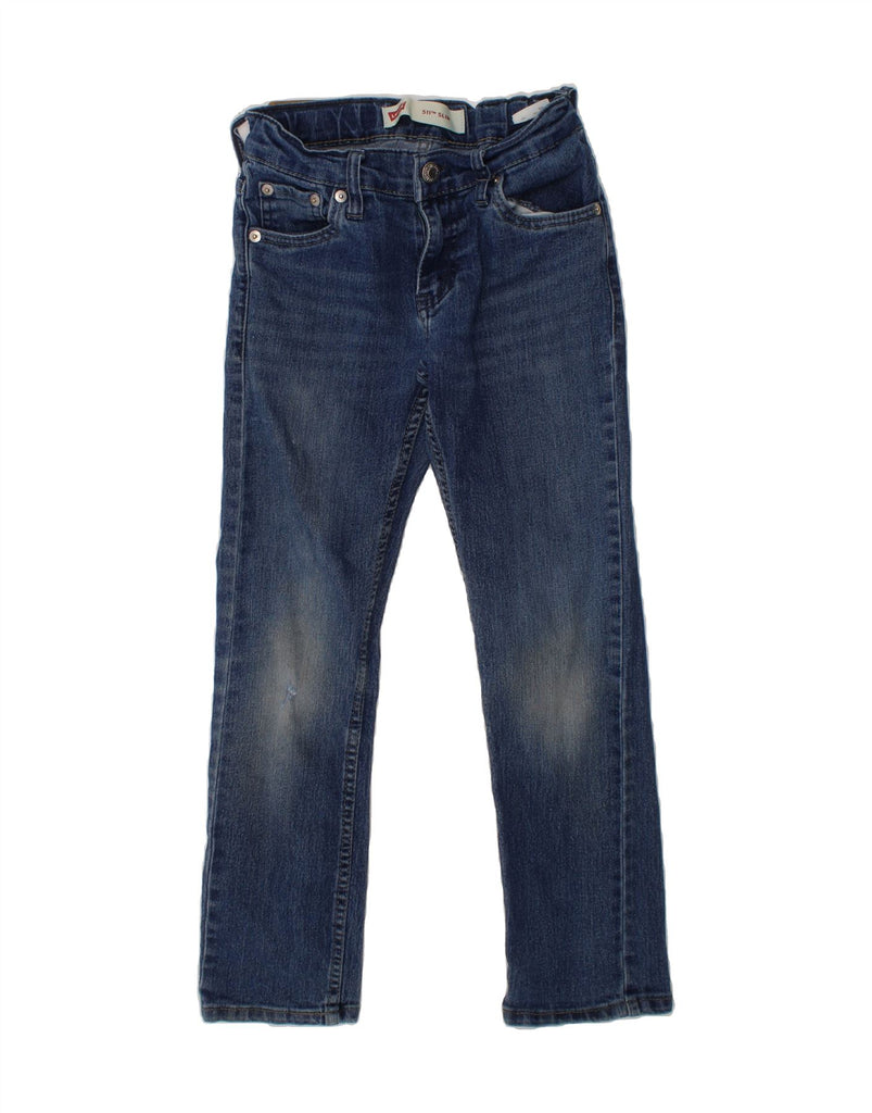 LEVI'S Girls 511 Slim Jeans 7-8 Years W24 L22 Navy Blue Cotton Vintage Levi's and Second-Hand Levi's from Messina Hembry 