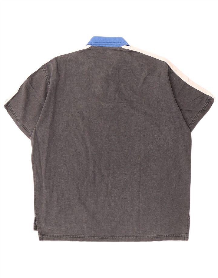 North Sails Mens Graphic Polo Shirt Medium Grey Colourblock Cotton