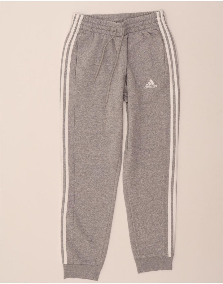 ADIDAS Womens Tracksuit Trousers Joggers UK 14 Medium  Grey Cotton