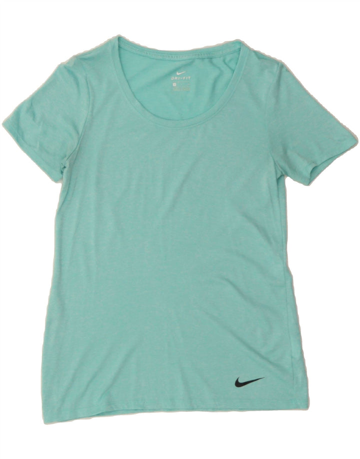 NIKE Womens Dri Fit T-Shirt Top UK 10 Small Turquoise Flecked Polyester Vintage Nike and Second-Hand Nike from Messina Hembry 