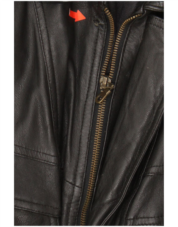 Vintage Mens Leather Jacket UK 38 Medium Black Leather