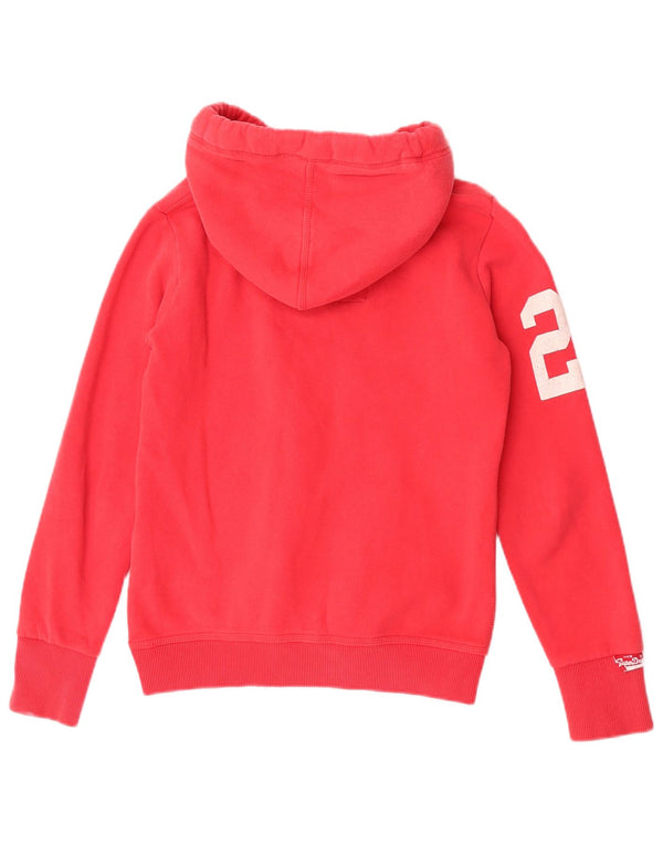 Superdry Womens Graphic Hoodie Jumper UK 10 Small Red Cotton