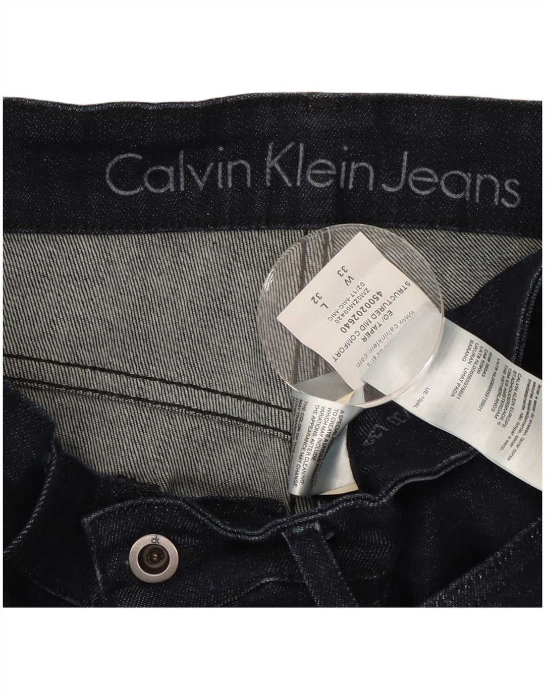 CALVIN KLEIN Mens Slim Jeans W33 L32 Navy Blue Cotton