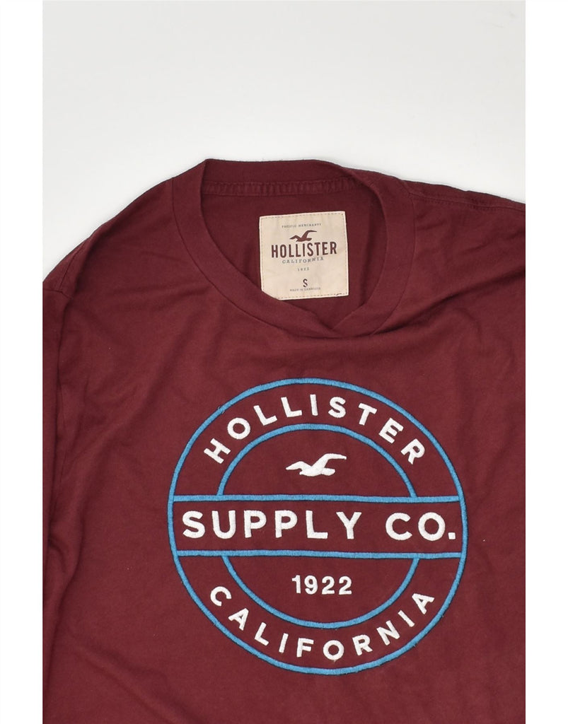 HOLLISTER Mens Graphic Top Long Sleeve Small Maroon Cotton | Vintage Hollister | Thrift | Second-Hand Hollister | Used Clothing | Messina Hembry 