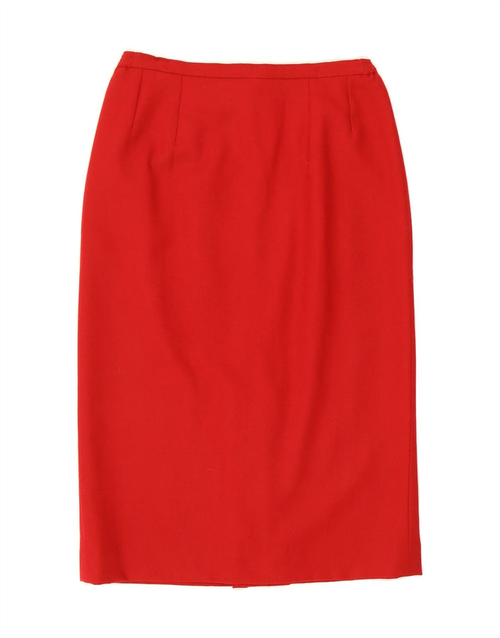 BRENDELLA Womens Midi Skirt UK 12 Medium W28  Red Wool Vintage Brendella and Second-Hand Brendella from Messina Hembry 