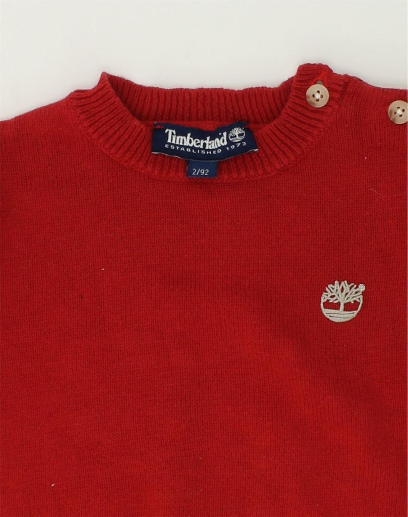 TIMBERLAND Baby Boys Crew Neck Jumper Sweater 18-24 Months Red Cotton | Vintage Timberland | Thrift | Second-Hand Timberland | Used Clothing | Messina Hembry 