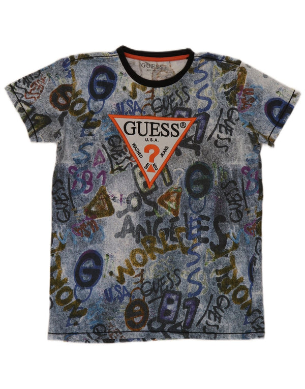 Guess Boys Graphic T-Shirt Top 15-16 Years Blue Cotton