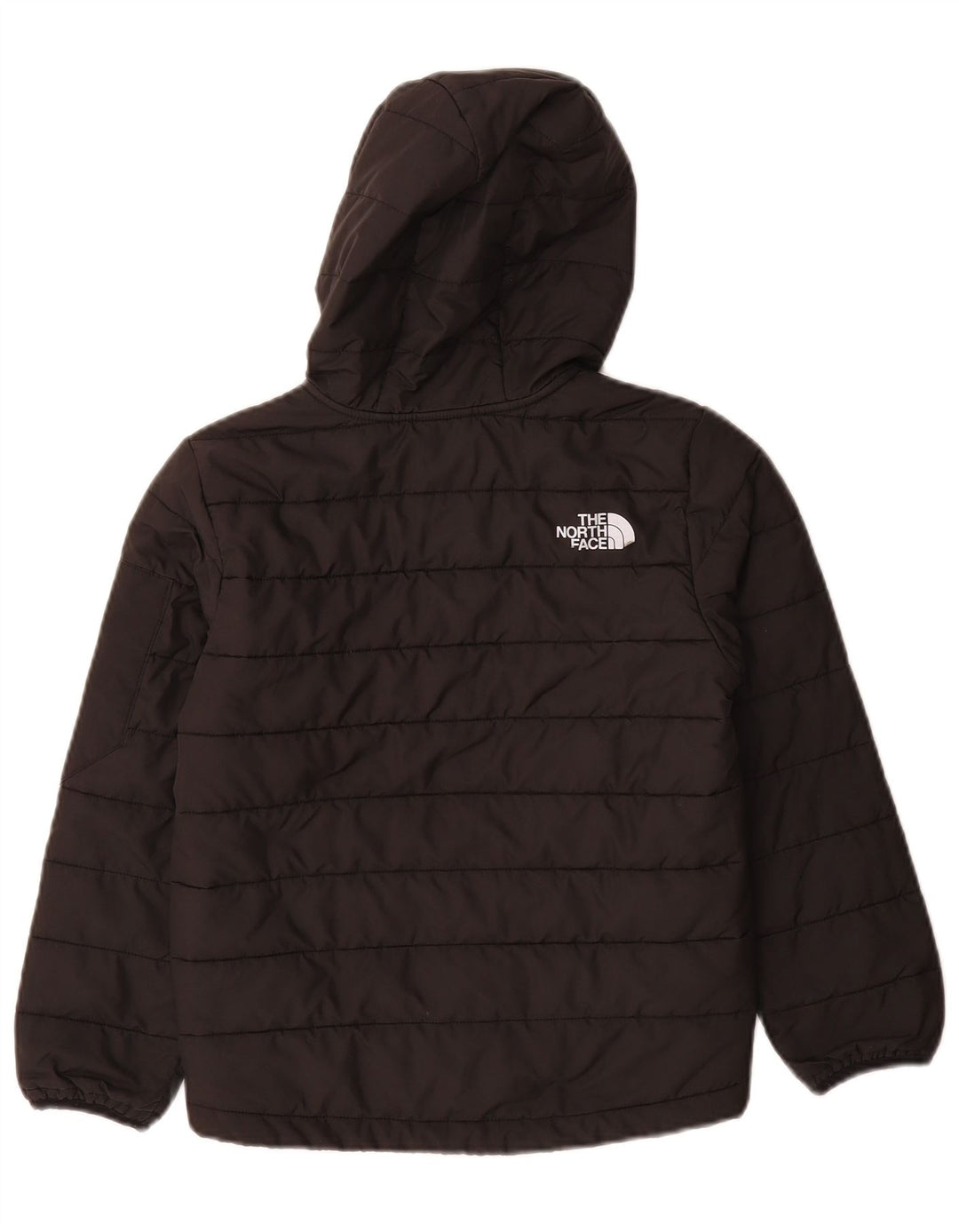 The North Face Boys Hooded Padded Jacket 9-10 Years Medium Black Polyester