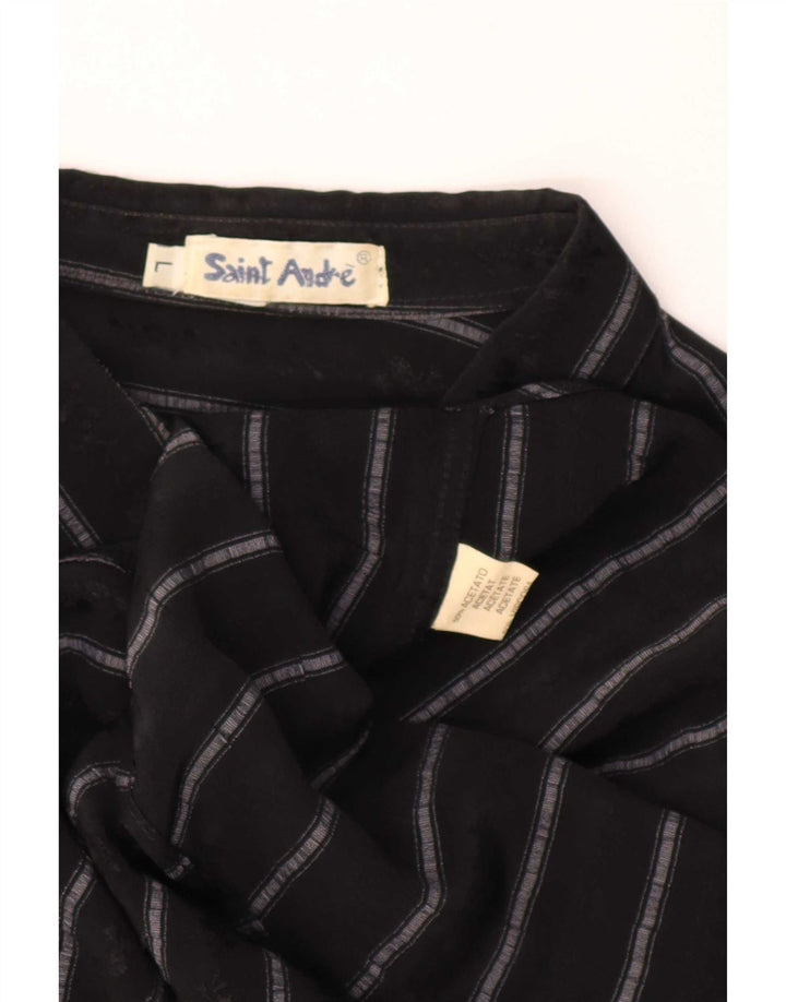 Vintage Mens Pullover Shirt Large Black Striped Acetate