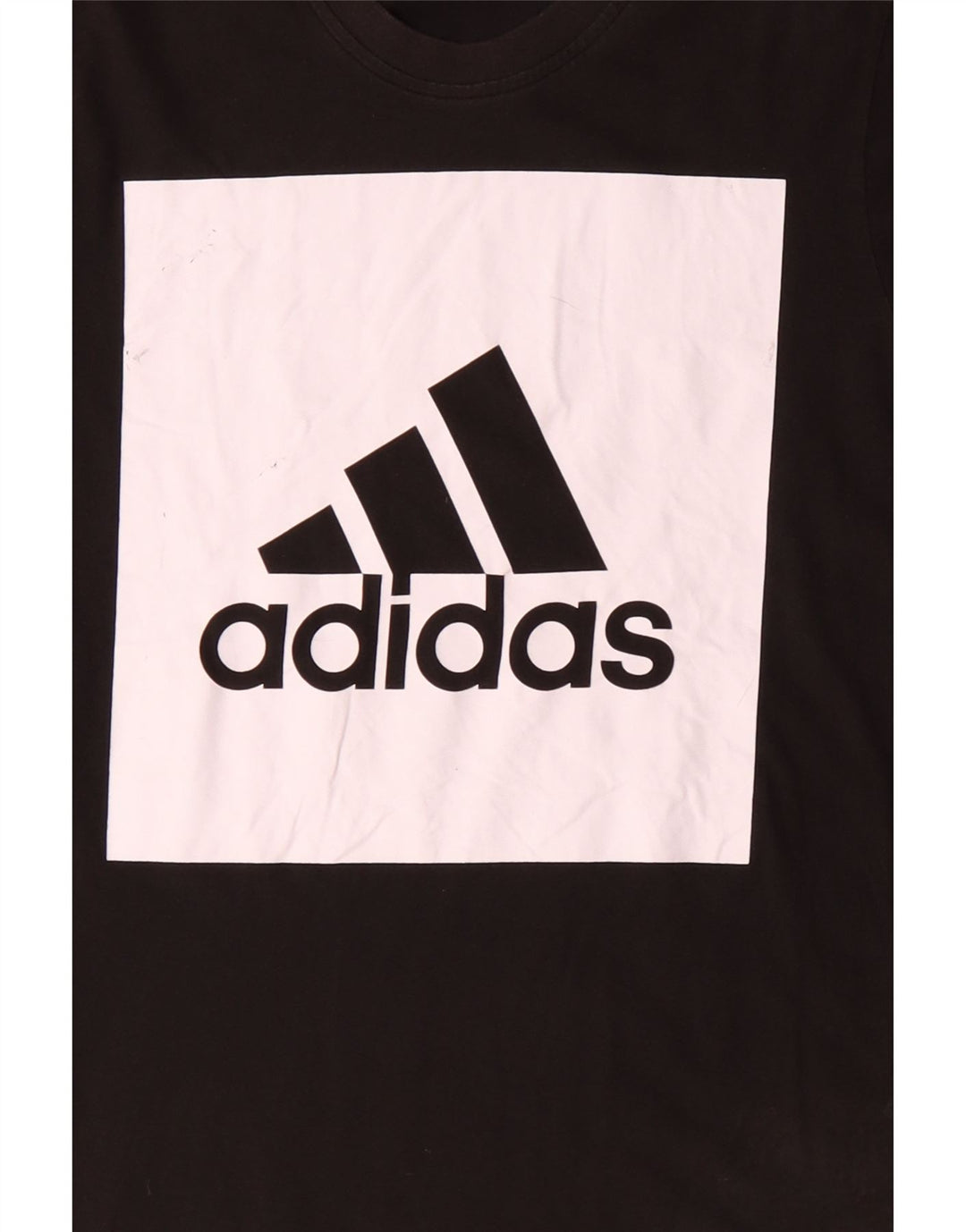 ADIDAS Mens Graphic T-Shirt Top Large Black Colourblock Cotton