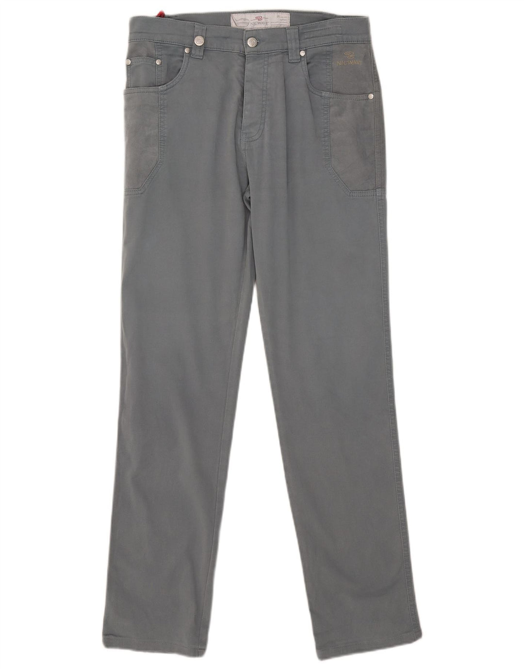 Nicwave Mens Slim Casual Trousers IT 48 Medium W32 L32 Grey Cotton