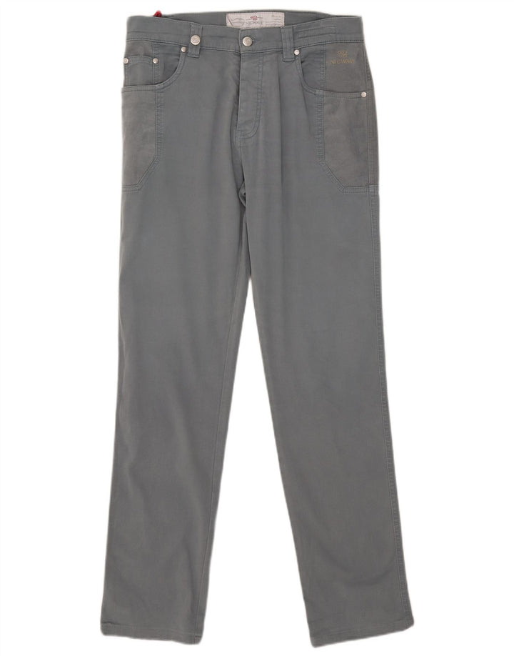 Nicwave Mens Slim Casual Trousers IT 48 Medium W32 L32 Grey Cotton