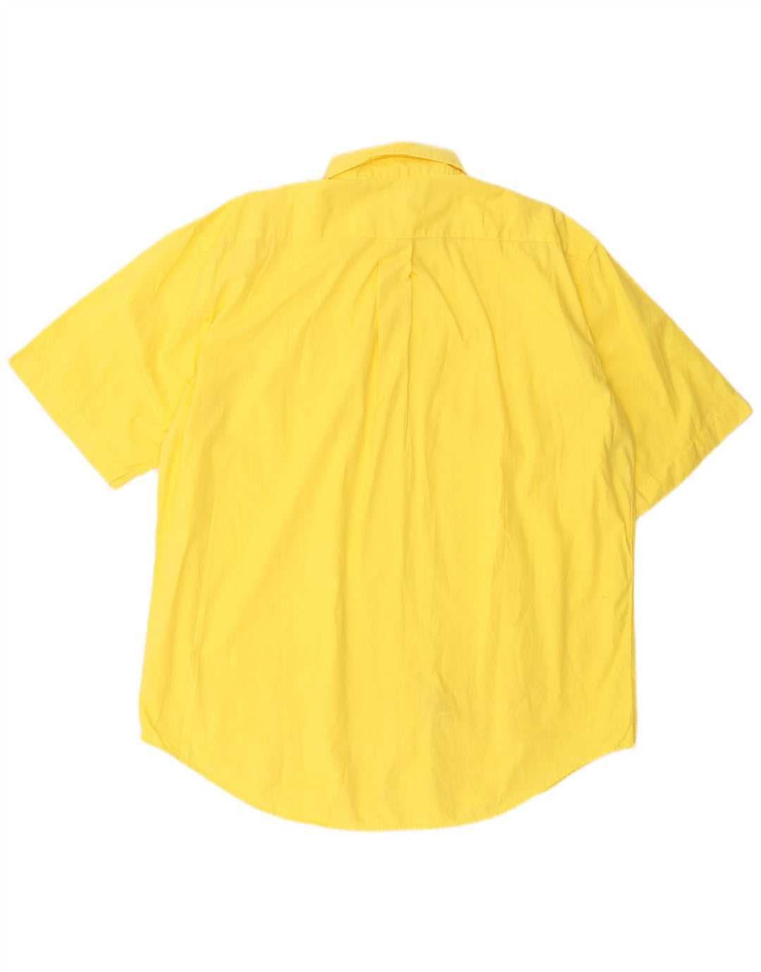 BENETTON Mens Short Sleeve Shirt XL Yellow Cotton