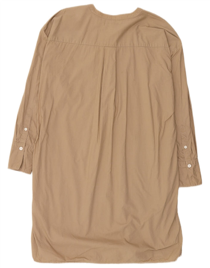 Tommy Hilfiger Womens Oversized Pullover Shirt Dress UK 6 XS Beige Cotton