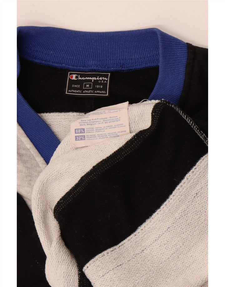 CHAMPION Mens Graphic Loose Fit Sweatshirt Jumper Medium Grey Colourblock