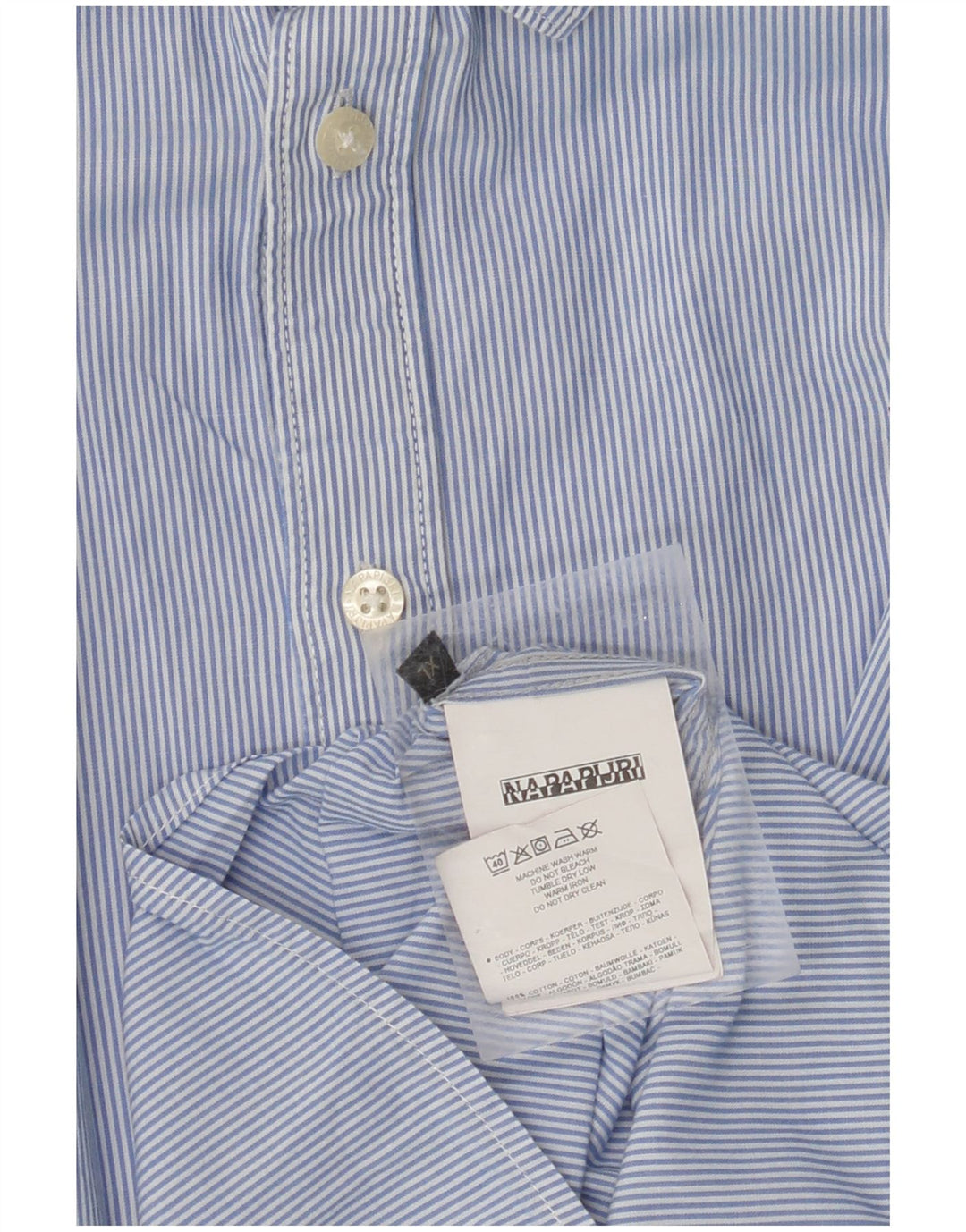 NAPAPIJRI Mens Urban Fit Shirt XL Blue Pinstripe Cotton