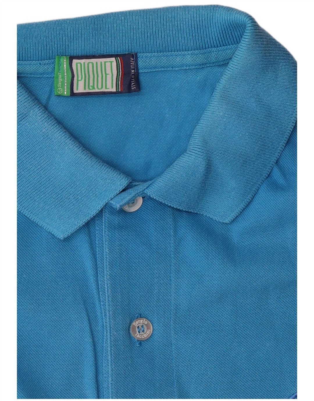 Sergio Tacchini Mens Polo Shirt Medium Blue