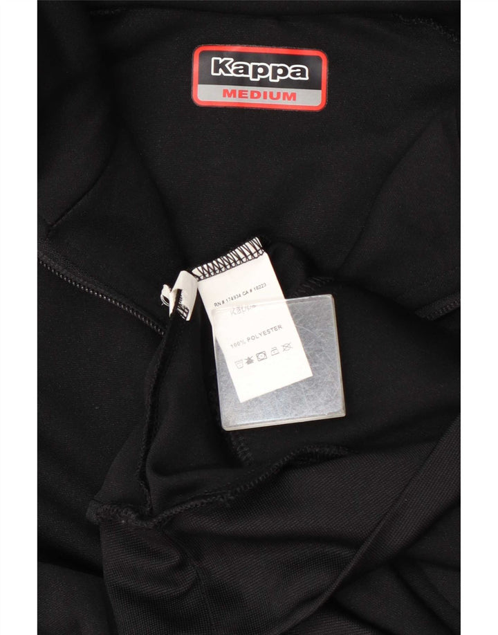 Kappa Mens Graphic Pullover Tracksuit Top Jacket Medium Black Polyester