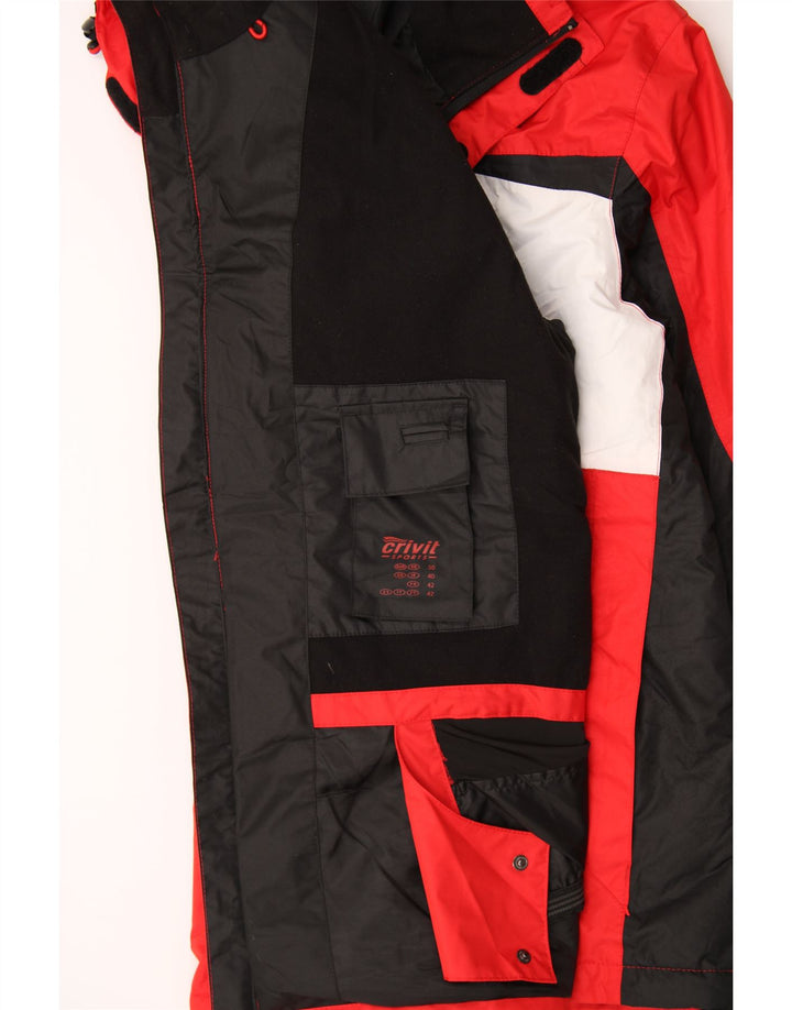 CRIVIT Mens Hooded Windbreaker Jacket UK 40 Large Red Colourblock Vintage Crivit and Second-Hand Crivit from Messina Hembry 
