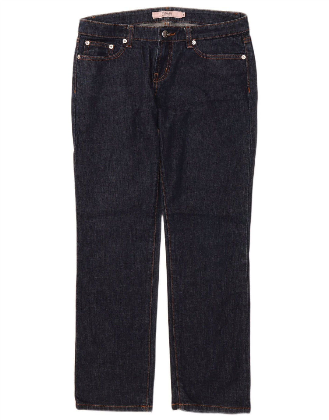 VALENTINO Womens Straight Jeans W29 L27 Navy Blue Cotton