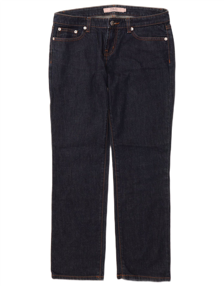 VALENTINO Womens Straight Jeans W29 L27 Navy Blue Cotton