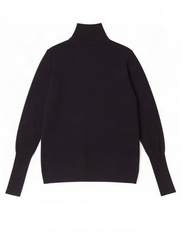 Zara Womens Turtle Neck Jumper Sweater UK 14 Medium Navy Blue Modal