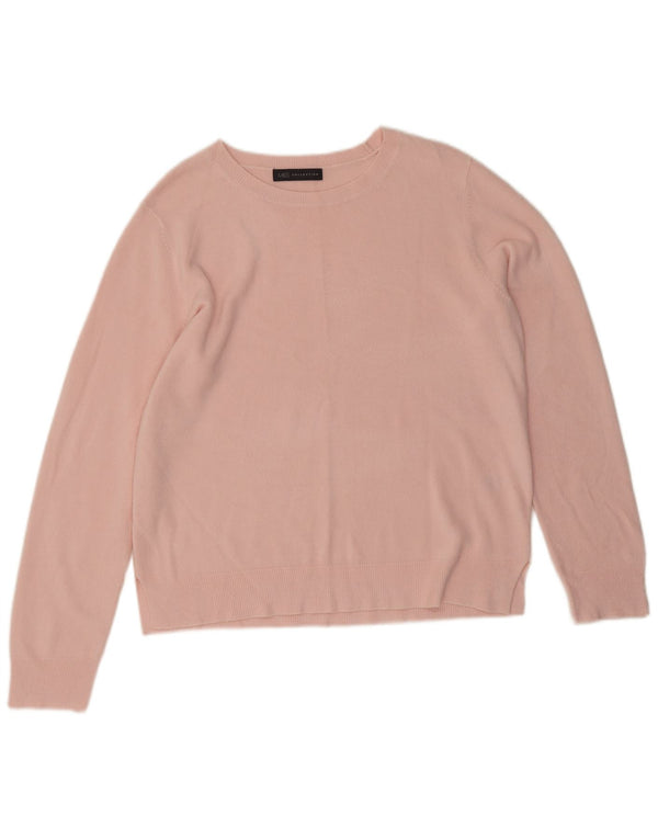 Marks & Spencer Womens Boat Neck Jumper Sweater UK 16 Large Pink Acrylic
