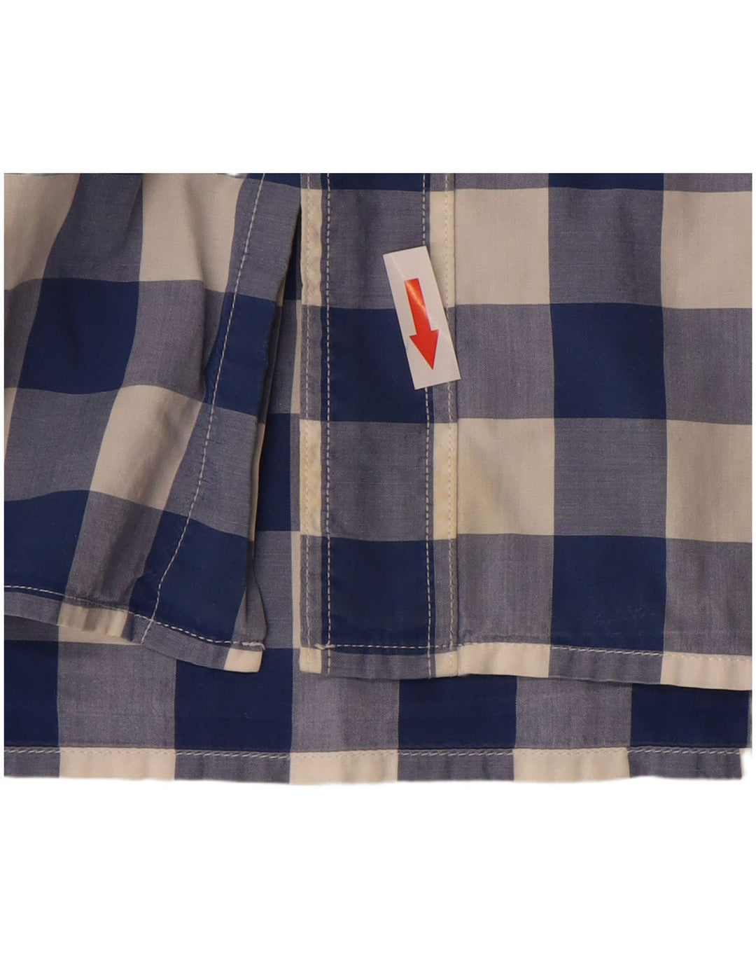 Levi's Mens Short Sleeve Standard Fit Shirt Medium Blue Gingham Cotton
