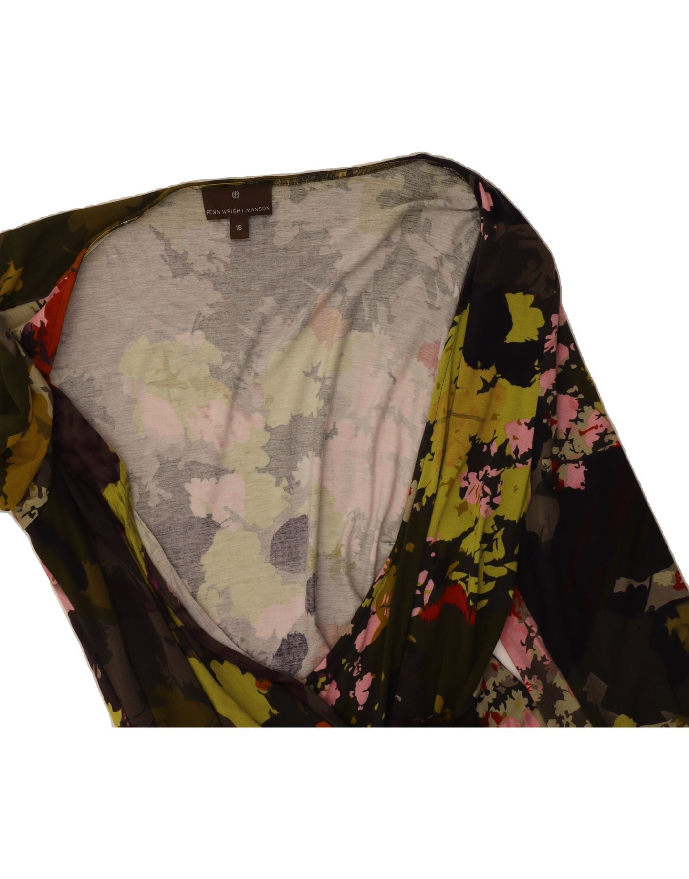 FENN WRIGHT MANSON Womens Wrap Dress UK 16 Large Multicoloured