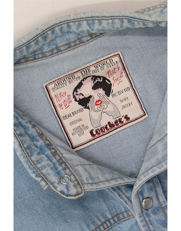 VINTAGE Mens Denim Shirt Size 15 1/2 Medium Blue Cotton Vintage Vintage and Second-Hand Vintage from Messina Hembry 