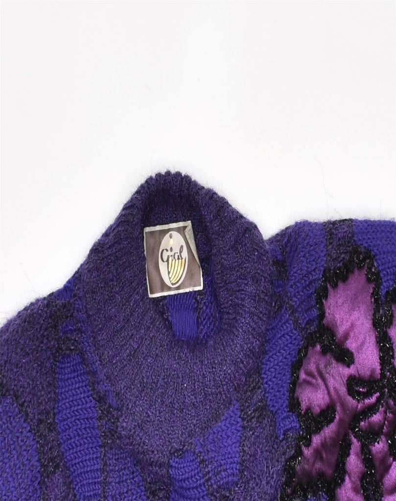 VINTAGE Womens Turtle Neck Jumper Sweater UK 16 Large Purple Geometric | Vintage | Thrift | Second-Hand | Used Clothing | Messina Hembry 