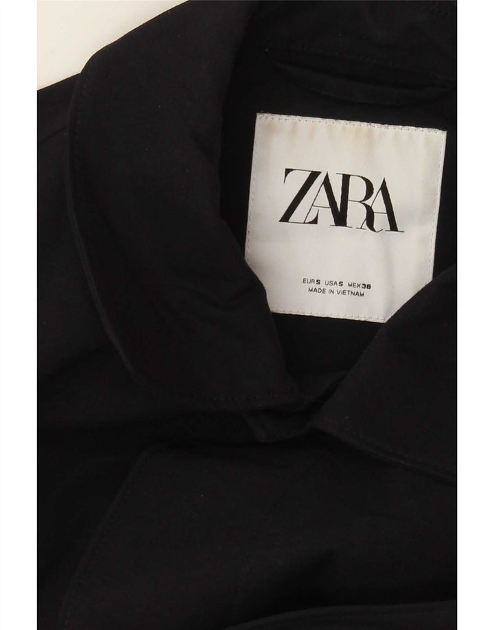 Zara Mens Trench Coat UK 36 Small Navy Blue