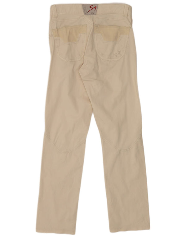 9.2 by Carlo Chionna Mens Casual Trousers W31 L31 Beige Colourblock