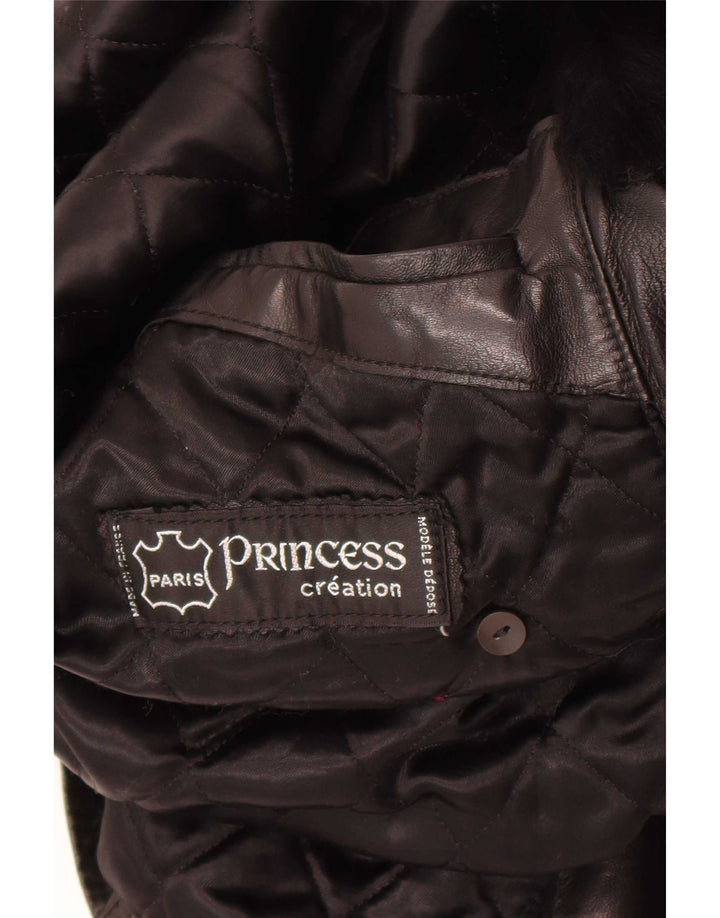 Vintage Womens Leather Jacket UK 14 Medium Black