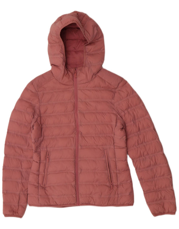 Marks & Spencer Womens Hooded Padded Jacket UK 10 Small  Pink Polyamide