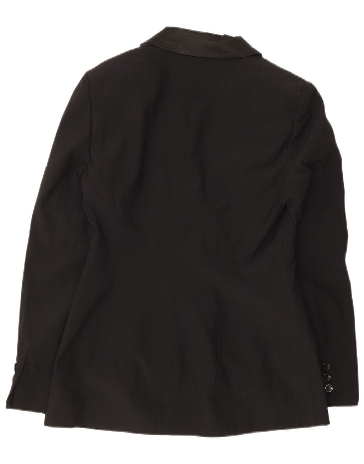 Oasis Womens 1 Button Blazer Jacket UK 10 Small Black Acetate