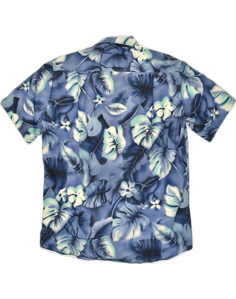 UNGARO Mens Short Sleeve Shirt Medium Blue Floral Cotton | Vintage Ungaro | Thrift | Second-Hand Ungaro | Used Clothing | Messina Hembry 