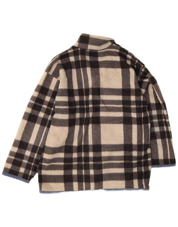 Rip Curl Mens Fleece Jacket UK 40 Large Beige Check Polyester