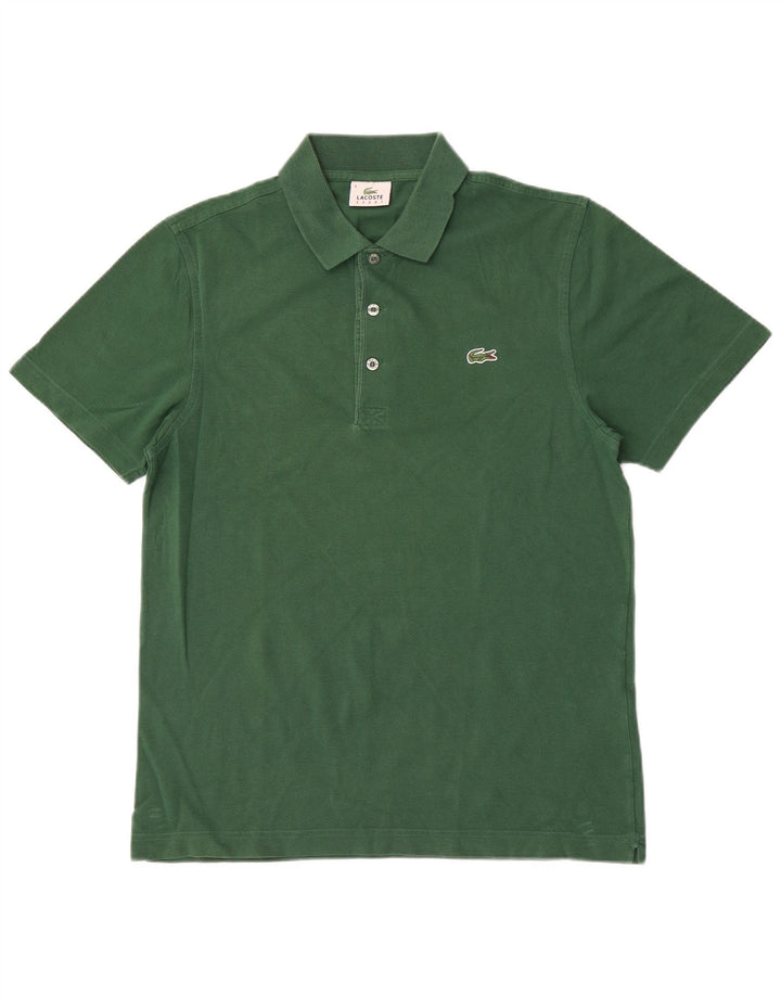 Lacoste Mens Polo Shirt Size 4 Medium Green Cotton