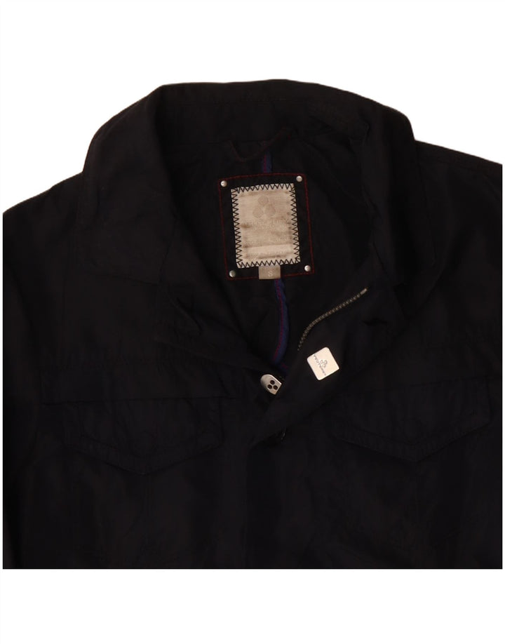 PEUTEREY Mens Utility Jacket UK 36 Small Navy Blue Polyamide
